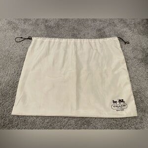 Large Coach satin drawstring dust bag 23” x 19” ivory